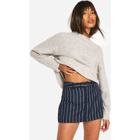 Womens Tailored Pinstripe Skort - Navy - 12 | boohoo (US & Canada)