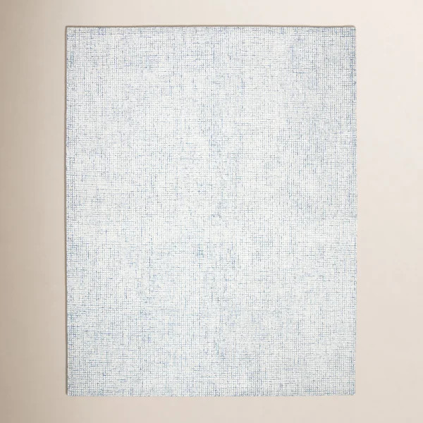 Rowe Handmade Tufted Ivory/Blue Rug | Joss & Main
