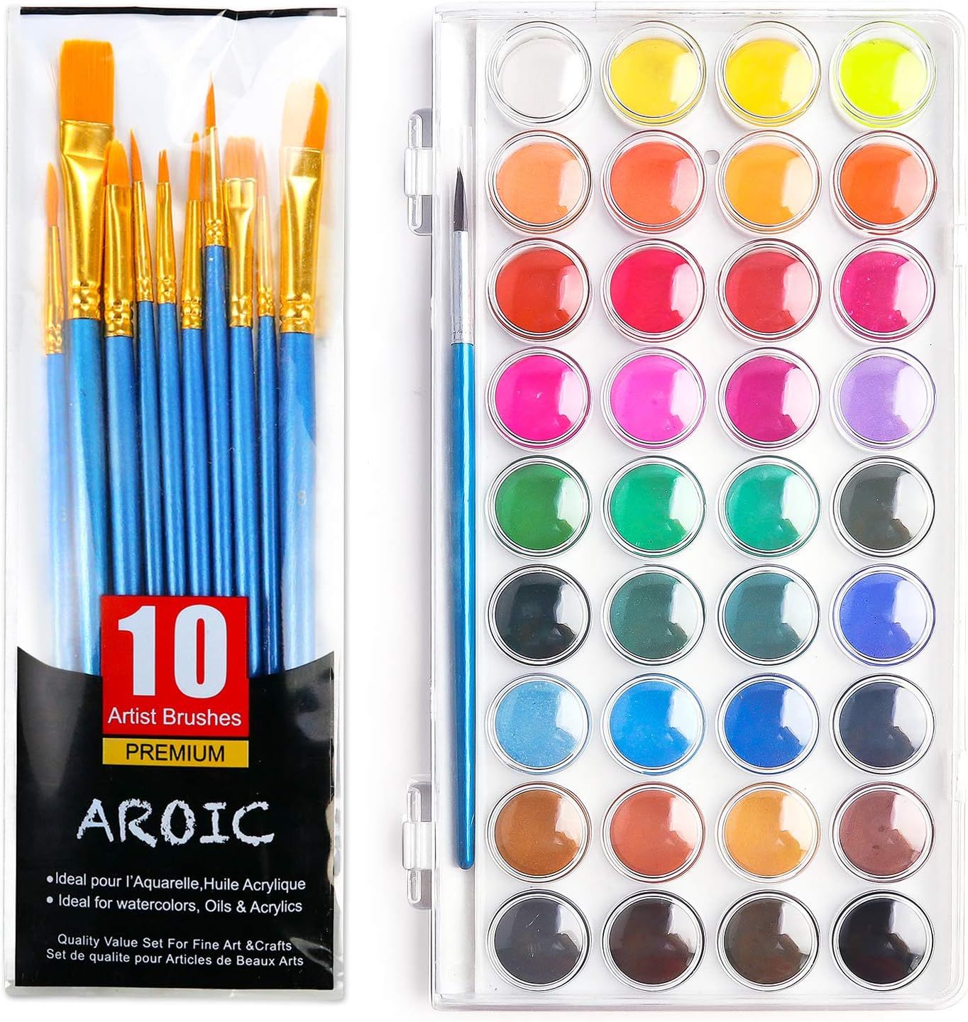 AROIC Watercolor Paint Set, with a Watercolor Paint, 36 Color，and a Package of 10 Brushes of Di... | Amazon (US)