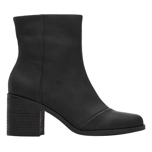TOMS Women's Casual Mid Calf Boot, Black Black Leather, 8 | Amazon (US)