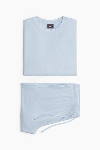 H & M - Jersey Pajama T-Shirt and Shorts - Blue | H&M (US + CA)