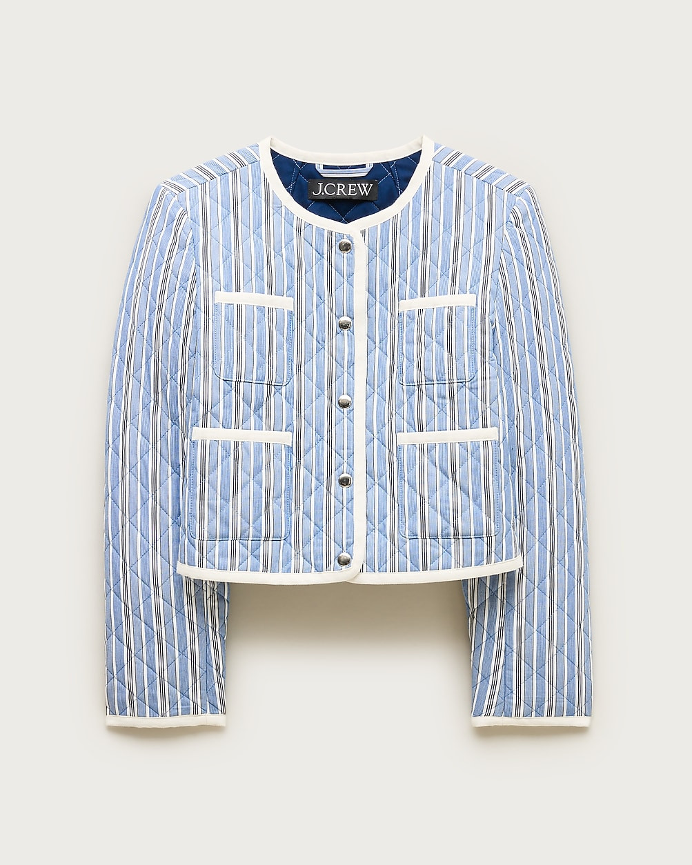 Quilted lady jacket in striped cotton | J. Crew US