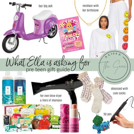 Your pre teen gift 🎁 guide
What my Ella is asking for 😁
Her own blow dryer and liters of shampoo and conditioner 😆 such a hairstylist’s daughter 
A Vespa electric ⚡️ scooter, all the skin care, 3D pen and so much more ❤️🧡💛

#LTKHoliday #LTKU #LTKGiftGuide