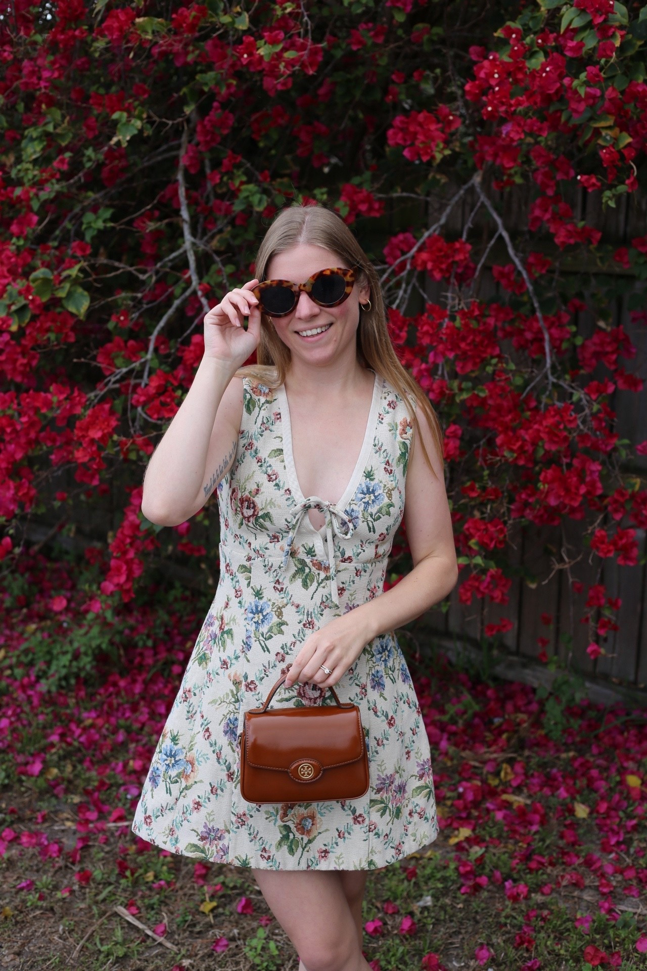 The most romantic tapestry print mini dress. Runs slightly small, if you prefer a loose fit, size up one  