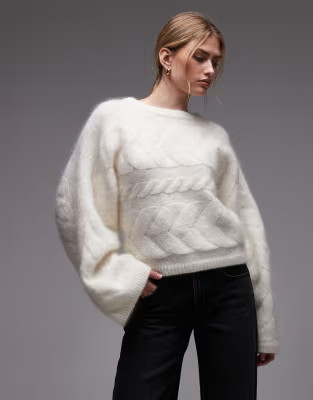 & Other Stories wool blend cable knit sweater in white | ASOS (Global)