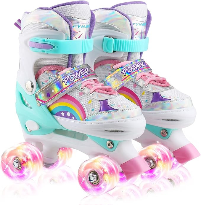 Roller Skates for Girls Kids Child Toddler Beginners, Adjustable 4 Sizes Roller Skates for Adult ... | Amazon (US)