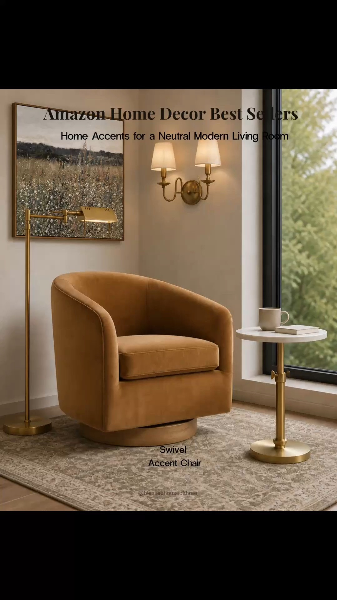 Amazon home decor best sellers that make creating a warm, neutral home feel effortless. From the swivel accent chair and brass lighting to the vintage-inspired rug, linen curtains, and landscape artwork, these are best selling finds that add texture, warmth, and timeless style to any space. Perfect for a cozy reading nook, living room refresh, or neutral organic modern home. Amazon home decor, neutral home decor, modern organic style, cozy living room ideas, reading nook inspiration, designer look for less, living room decor, home styling ideas, Amazon best sellers. Amazon prime deals.

#LTKHome #LTKSeasonal #LTKSaleAlert