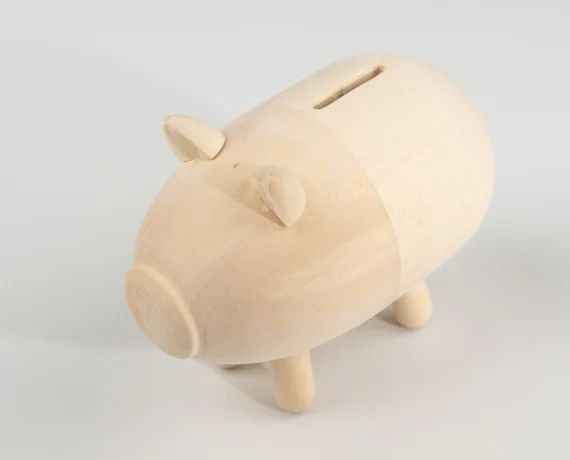 Custom piggy bank  Unfinished wood toy  Wooden piggy bank  | Etsy | Etsy (US)