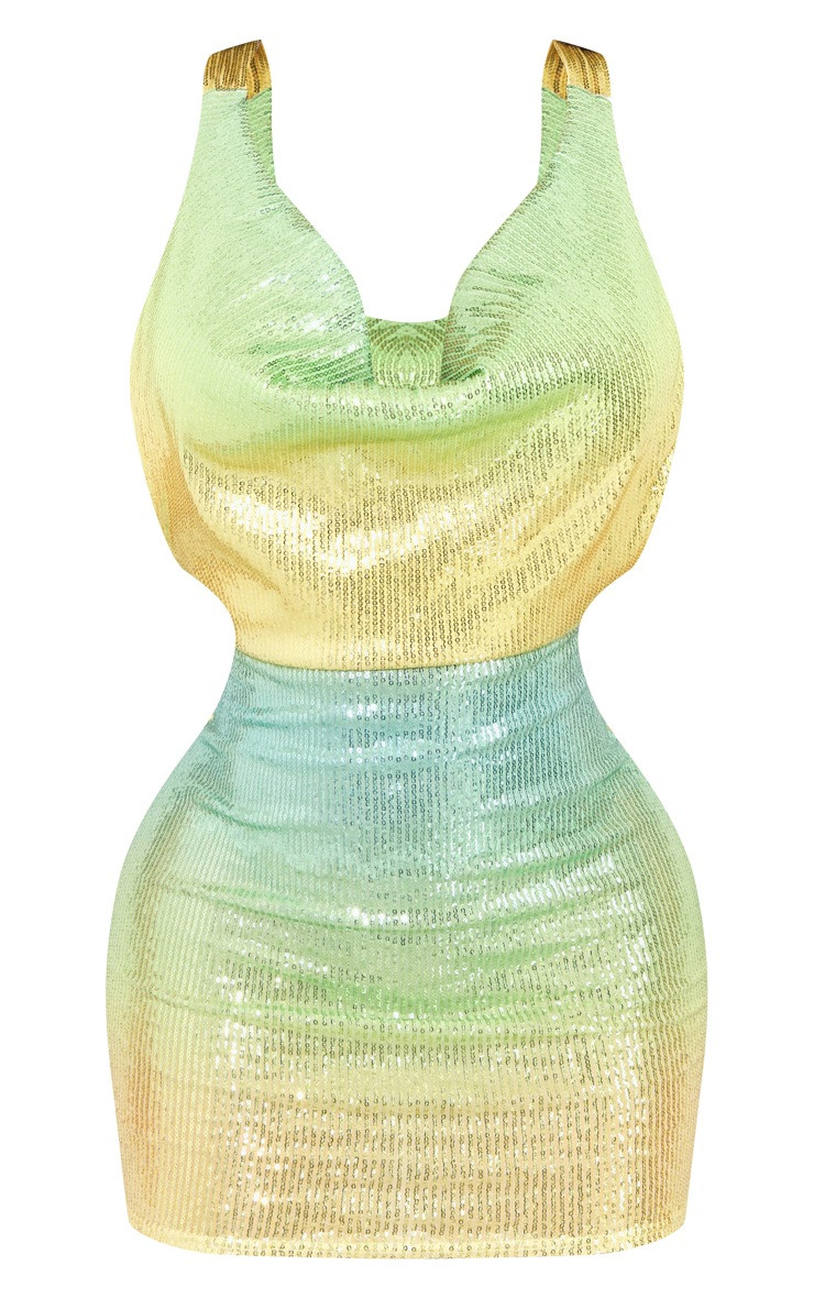 Shape Multi Ombre Sequin Low Back Mini Dress | PrettyLittleThing US