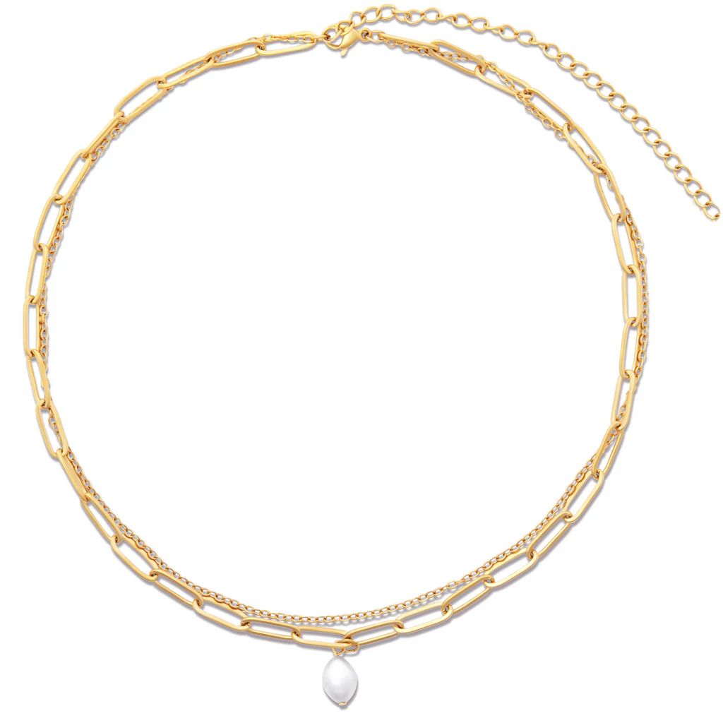 Ellie Vail - Renee Double Chain Pearl Choker Necklace | Ellie Vail Jewelry