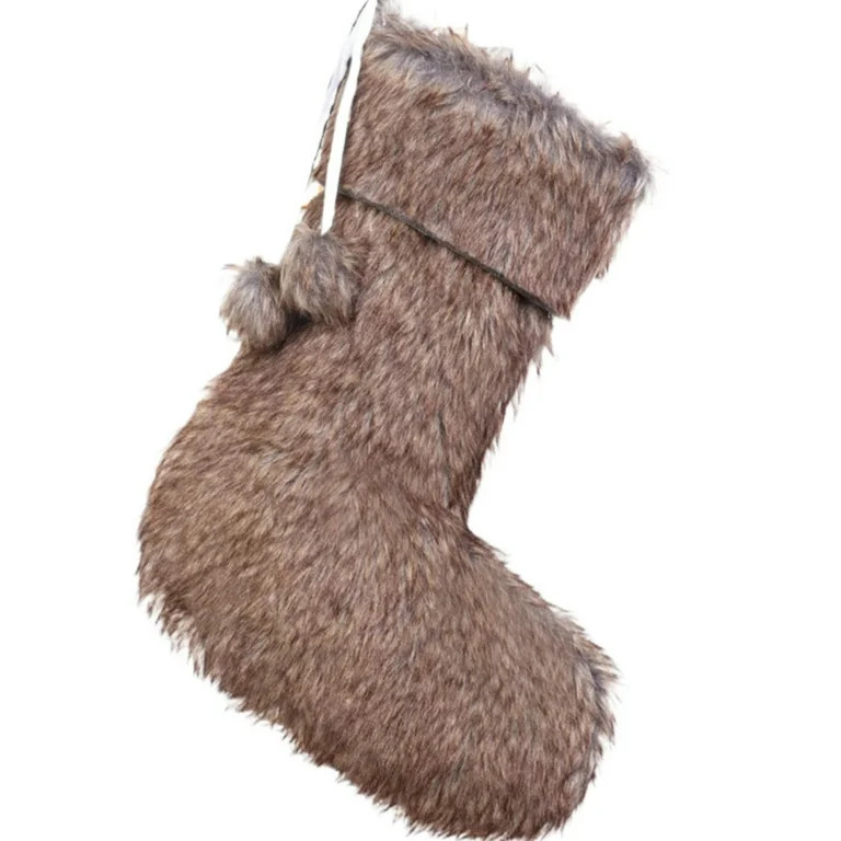 Christmas New Christmas Stockings Brown Rustic Neutral Farmhouse Fireplace Hanging Decorations Pl... | Walmart (US)