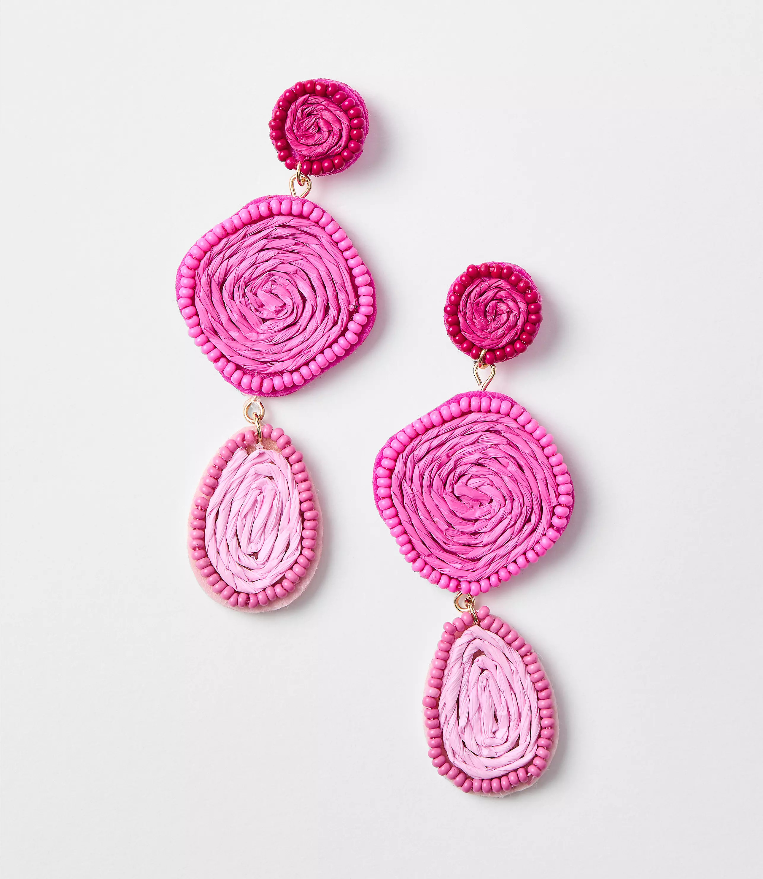 Linear Fabric Wrapped Statement Earrings | LOFT