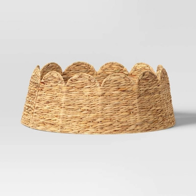 26" Water Hyacinth Scalloped Christmas Tree Collar Natural - Wondershop | Target