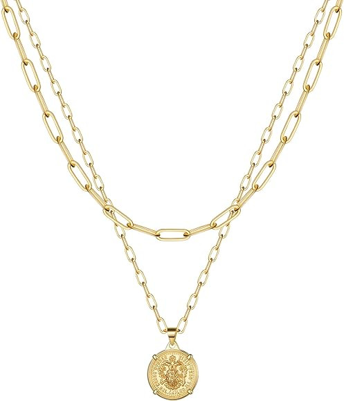 Choker Necklaces for Women, Dainty 14K Gold Plated Layered Star Butterfly Choker Necklace, Simple... | Amazon (US)