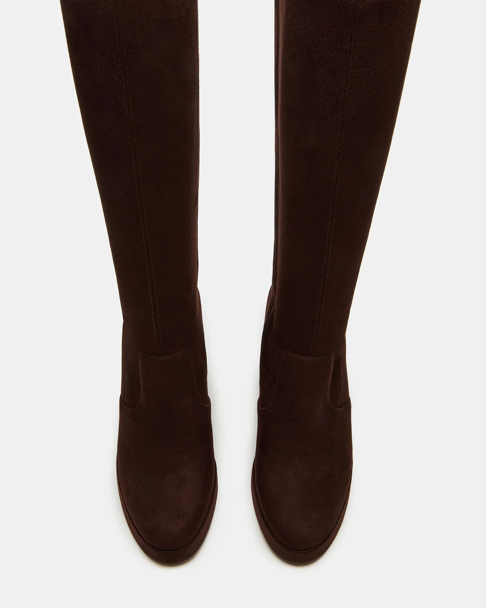 TWAIN Brown Knee-High Block Heel Women's Boot | Steve Madden (US)