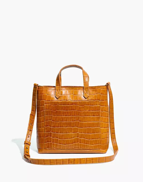 The Zip-Top Small Transport Crossbody: Croc Embossed Leather Edition | Madewell