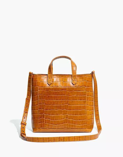The Zip-Top Small Transport Crossbody: Croc Embossed Leather Edition | Madewell