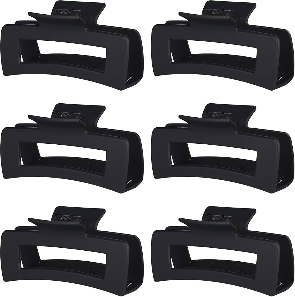 Sisiaipu 4 Inch Big Hair Claw Clips 6 Pcs Large Claw for Thick Hair Square Hair Clips for Women R... | Amazon (US)