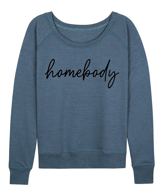 Instant Message Women's Women's Sweatshirts and Hoodies HEATHER - Heather Blue 'Homebody' Script Slo | Zulily