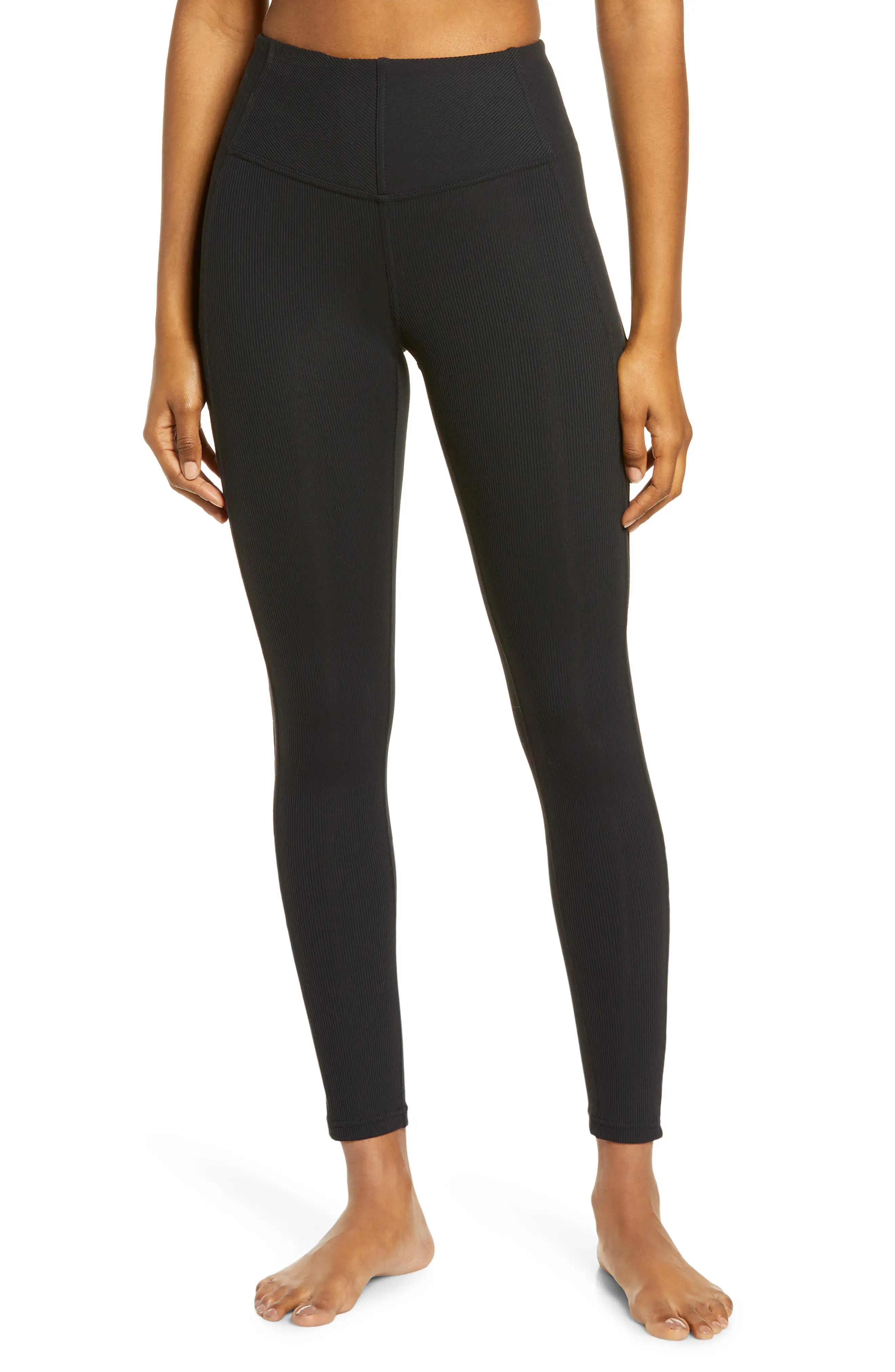 Women's Zella Live In High Waist Rib Ankle Leggings | Nordstrom