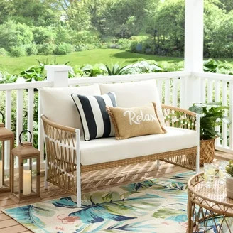 Better Homes & Gardens Lilah 2-Pack Outdoor Wicker Lounge Chairs, White | Walmart (US)