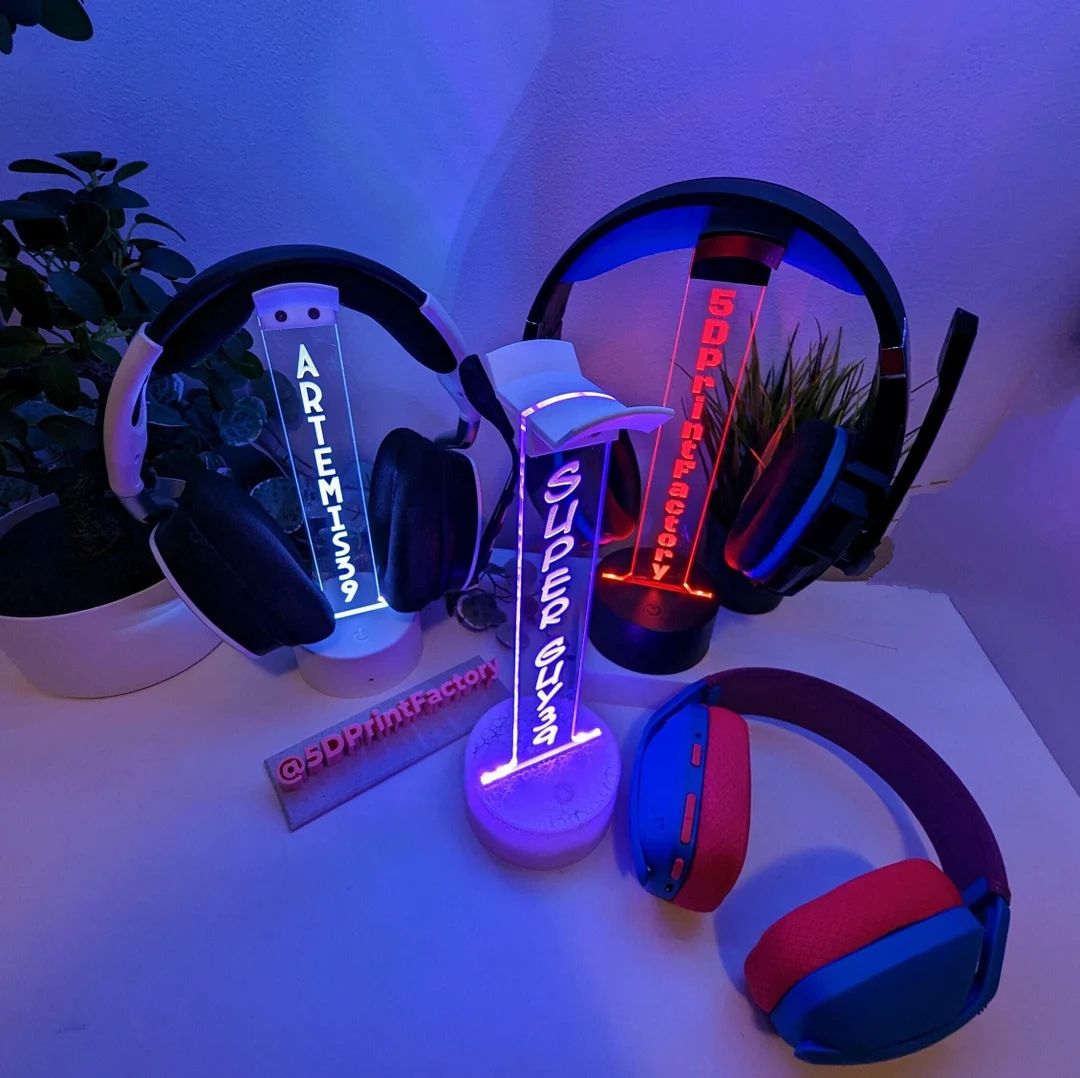 Personalized Headphone Stand Custom Gamertag Light Sign - Etsy | Etsy (US)