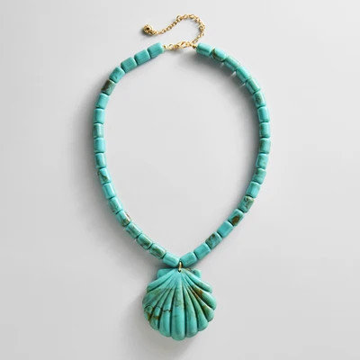 Washed Ashore Seashell Pendant Necklace - Turquoise | BaubleBar
