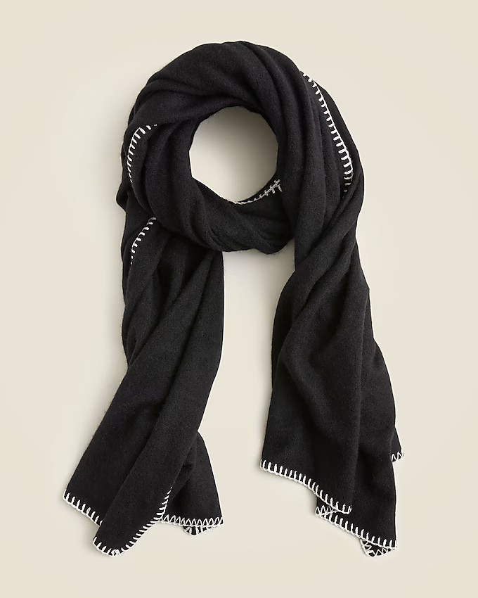 Cashmere whipstitch oversized wrap scarf | J. Crew US