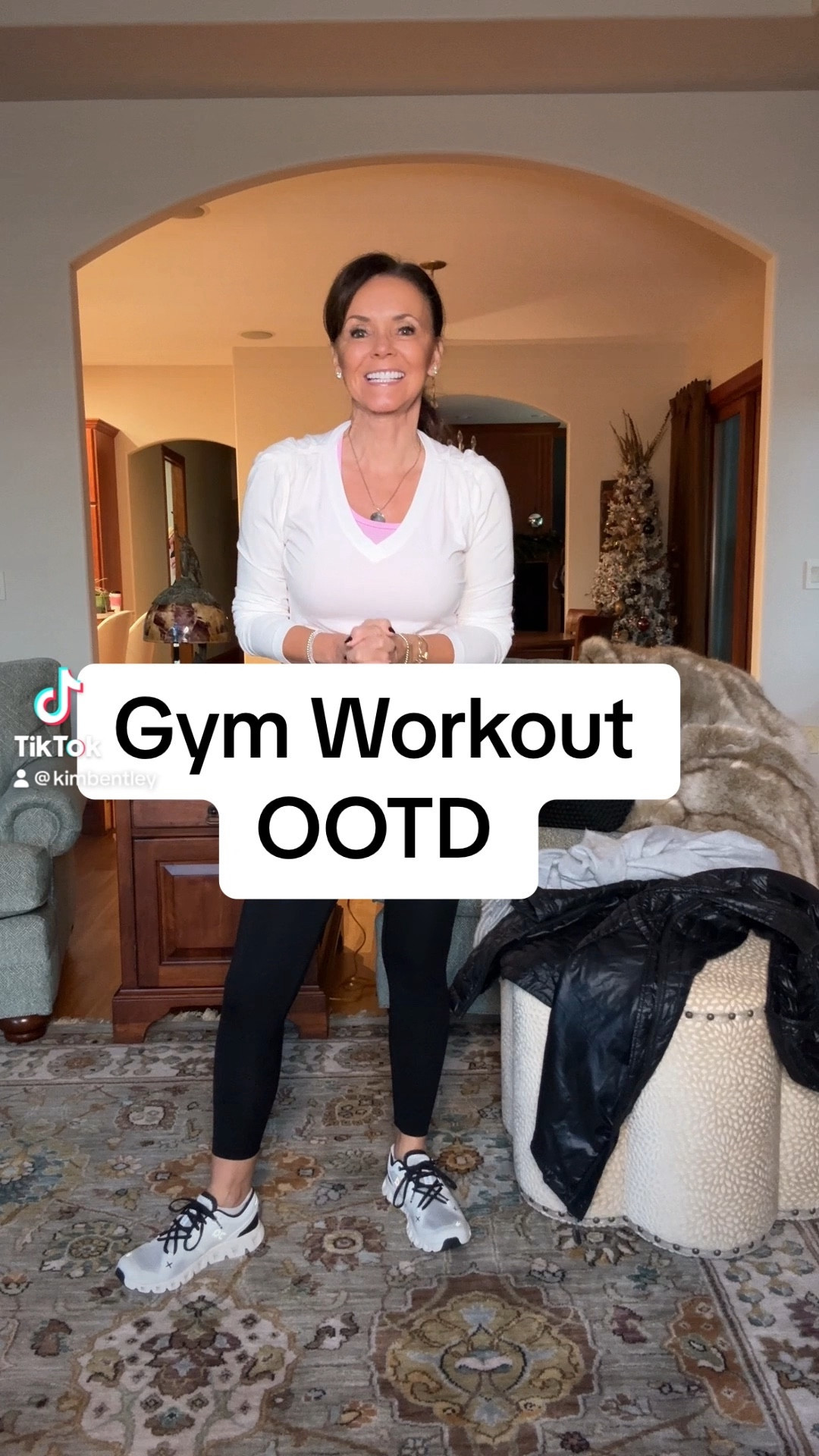 Gym workout outfit of the day. 
7/8 leggings
Racerback tank
Long sleeve v-neck
Sneakers
Winter coat, big scarf, and purse!
Exercise

#LTKfitness #LTKover40 #LTKVideo