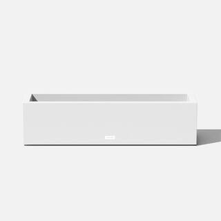 Veradek Block Series Window Box 36 in. White Plastic Planter | The Home Depot