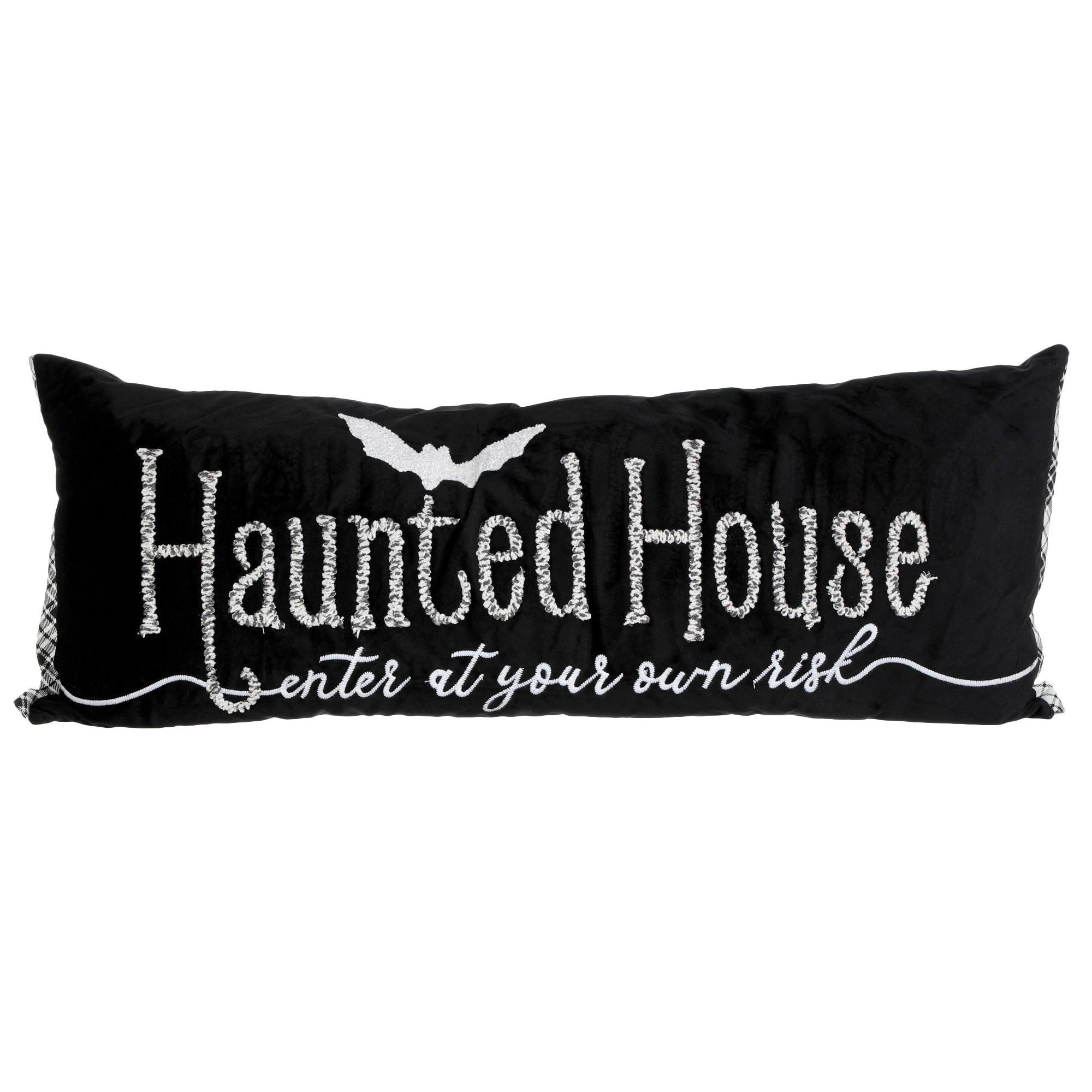 14x36 Haunted House Decorative Pillow - Black-Black-4178966169701   | Burkes Outlet | bealls