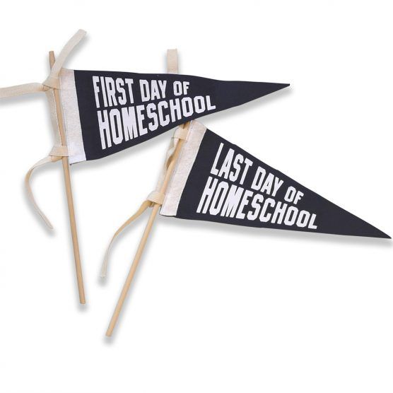 The Letterman Co. First & Last Day of Homeschool Pennant – Navy | The Tot