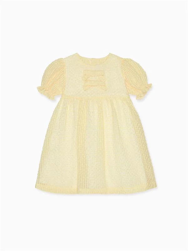 Pale Yellow Petalo Ceremony Girl Dress | La Coqueta (US)