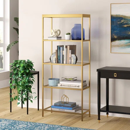 Mercer41 Cecele 70" H x 30" W Steel Etagere Bookcase | Wayfair | Wayfair North America