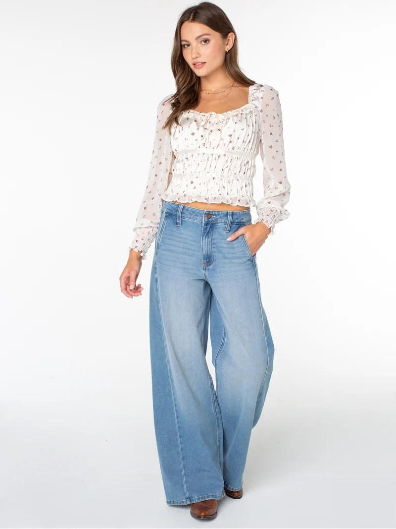 Celebrity Pink Women's and Women's Plus Wide Leg Jeans, Sizes 1-24 | Walmart (US)