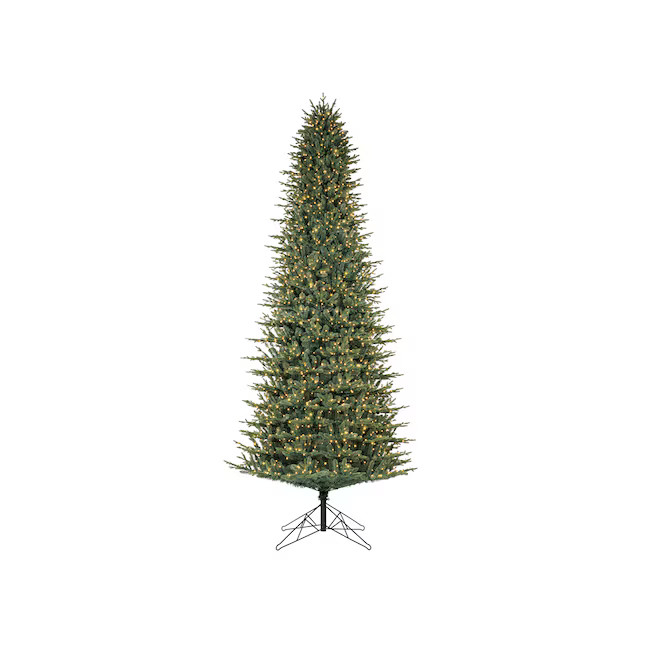 GE 12-ft Montana fir Pre-lit Artificial Christmas Tree with White LED Lights | Lowe's