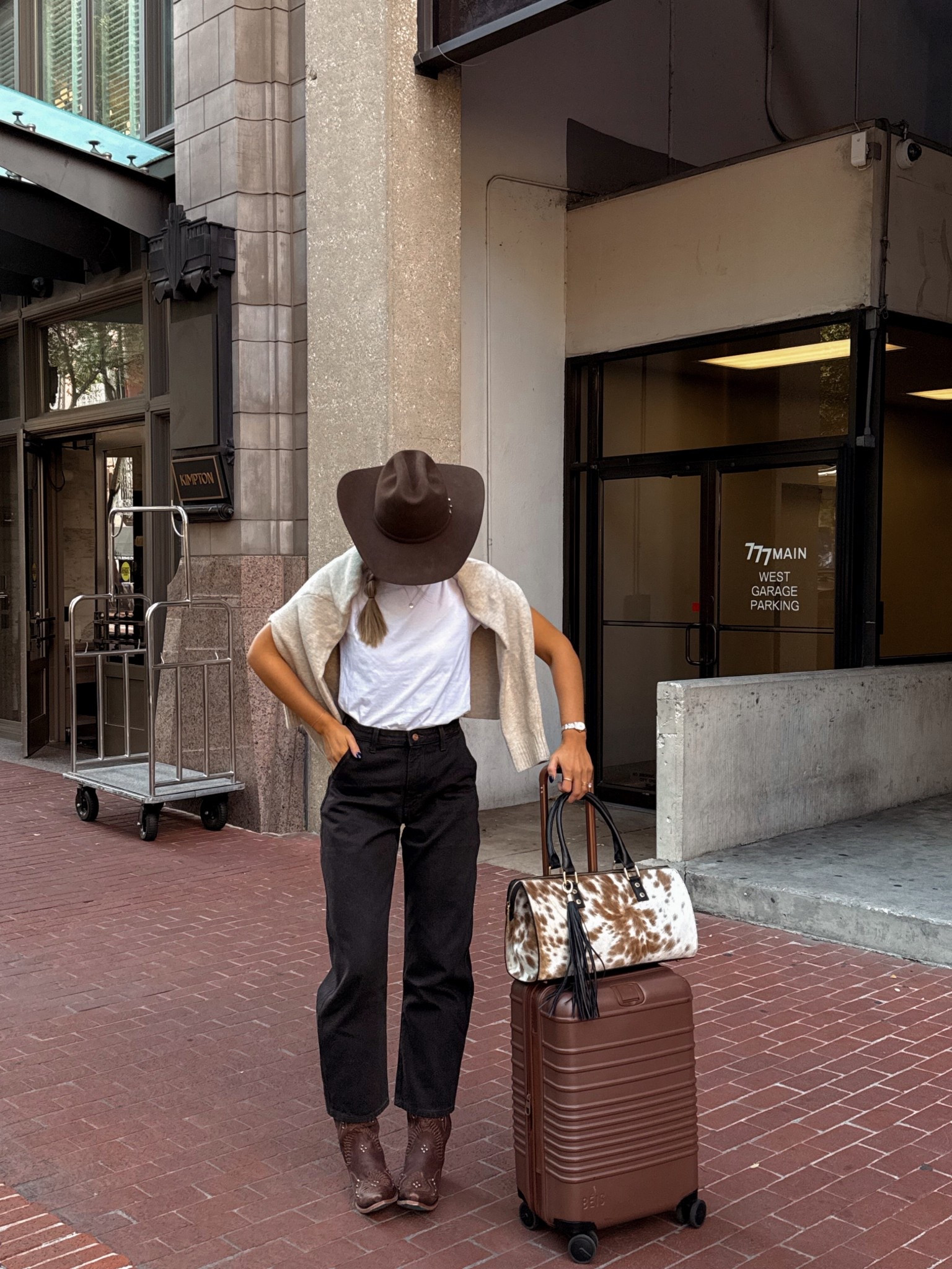 travel ootd 
jeans in a 26, code KIRA for boots, bag is Kelly Tooke

#LTKSaleAlert #LTKShoeCrush #LTKTall