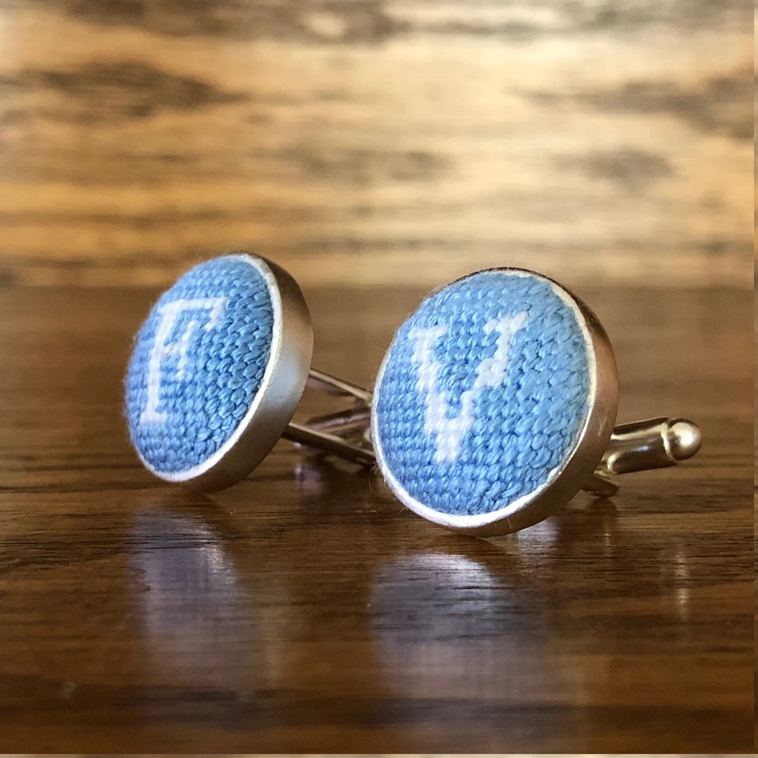 One Pair of Finished Needlepoint Cufflinks Wedding Groomsman Gifts - Etsy | Etsy (US)