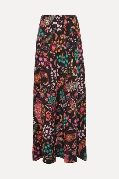 Printed silk crepe de chine maxi skirt | NET-A-PORTER (US)