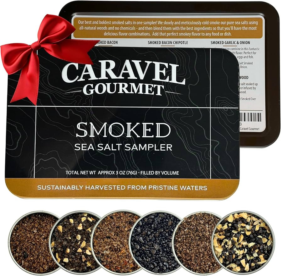 Smoked Sea Salt Sampler Set, Alderwood, Cherrywood, Bacon and Garlic Smoked Salts, Gourmet Cookin... | Amazon (US)