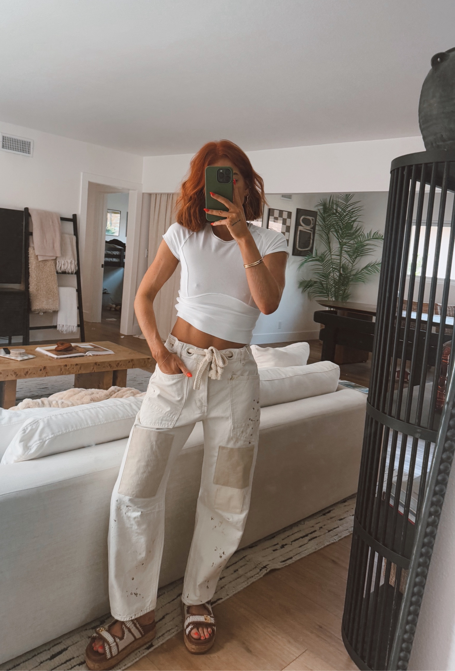 Size 25 in jeans 
size small top