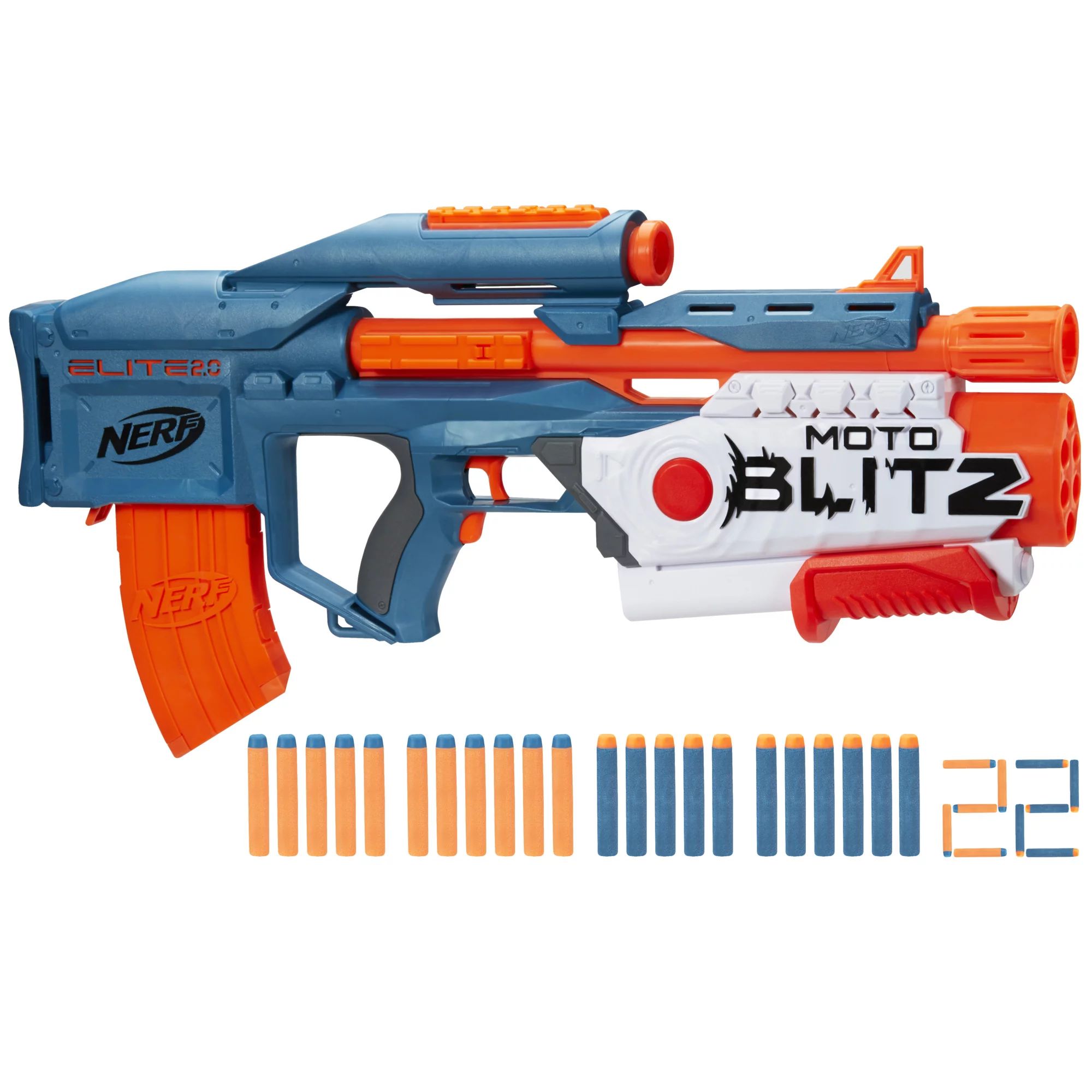 Nerf Elite 2.0 Motoblitz Motorized Nerf Blaster, Outdoor Toys, Airblitz 6 Darts, 22 Darts - Walma... | Walmart (US)