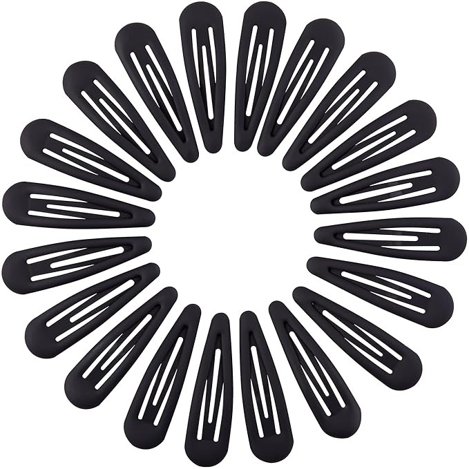 Small Hair Barrettes For Women No Slip Metal Snap Clips For Thin And Fine Hair,Matte Black,20 PCS... | Amazon (US)