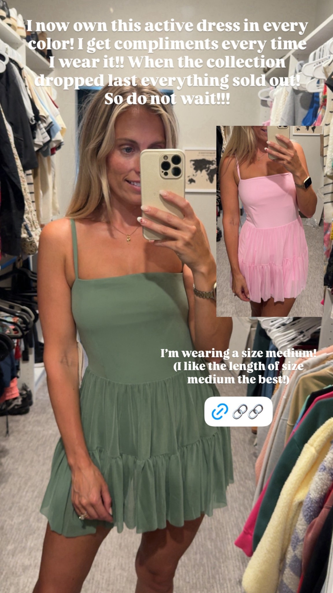 I also own this in BLACK and it is my FAVORITE!! I get stopped and asked all the time where I got it!! Wearing size medium for length 5’6 130lbs

#athleticdress #summer #dress #cute #mom #ootd 

#LTKFindsUnder50 #LTKActive #LTKTravel