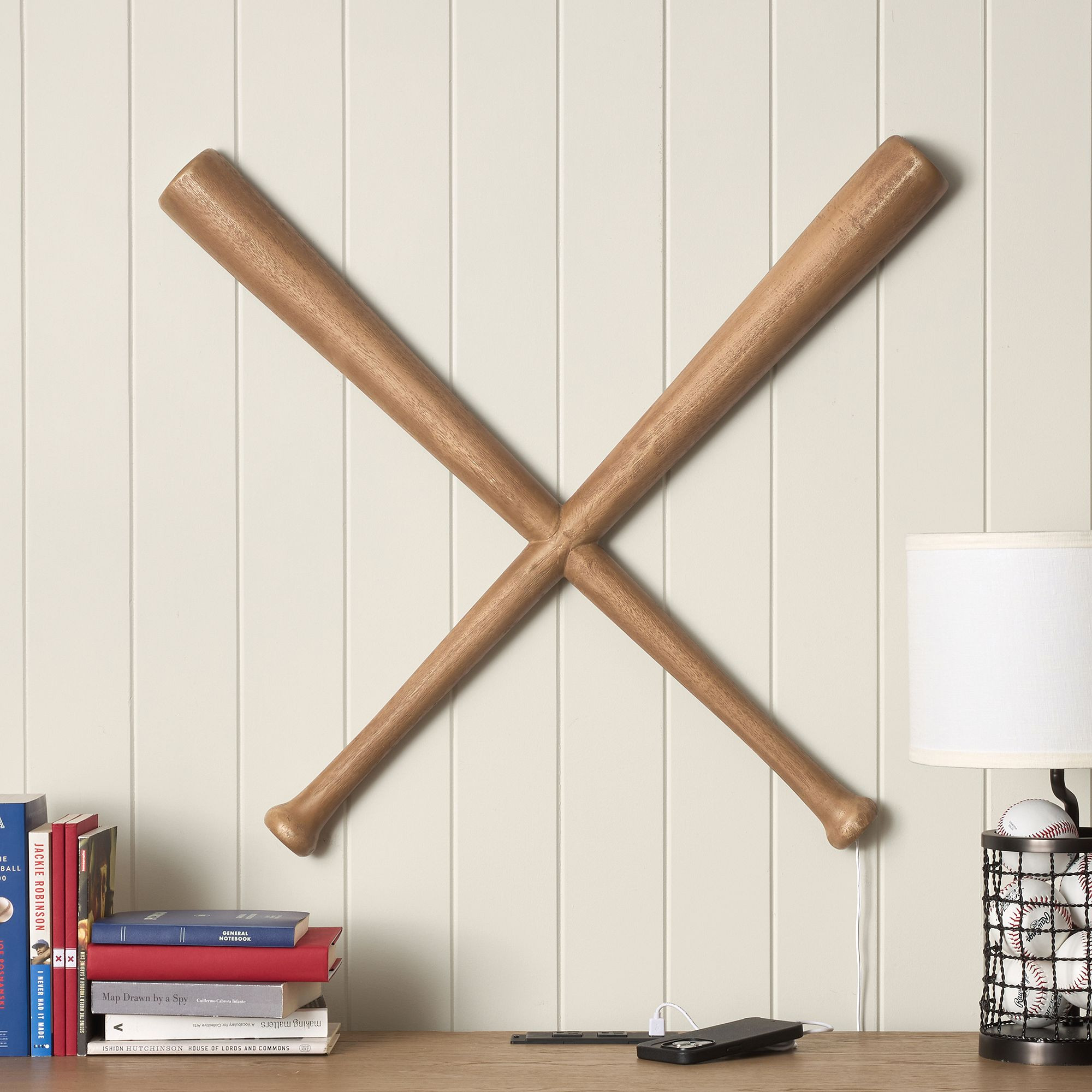 Backlit Baseball Bat Decor | Pottery Barn Teen