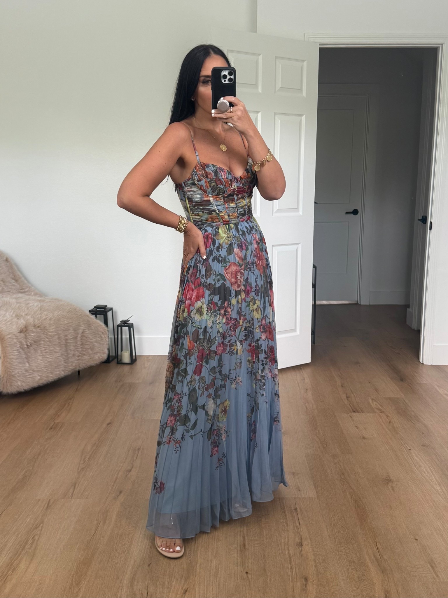 Pleated Floral Dress - Exclusive
