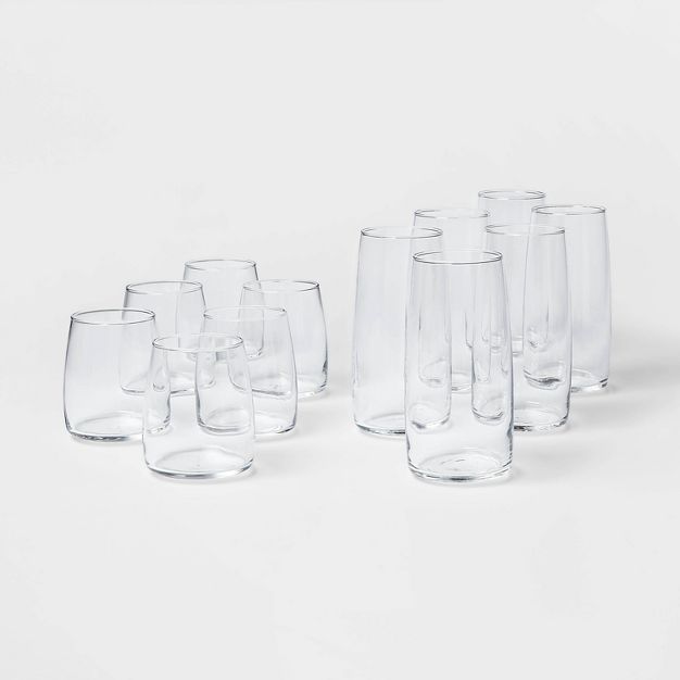 12pc Glass Cranston Double Old Fashion and Cooler Glasses Set - Threshold™ | Target