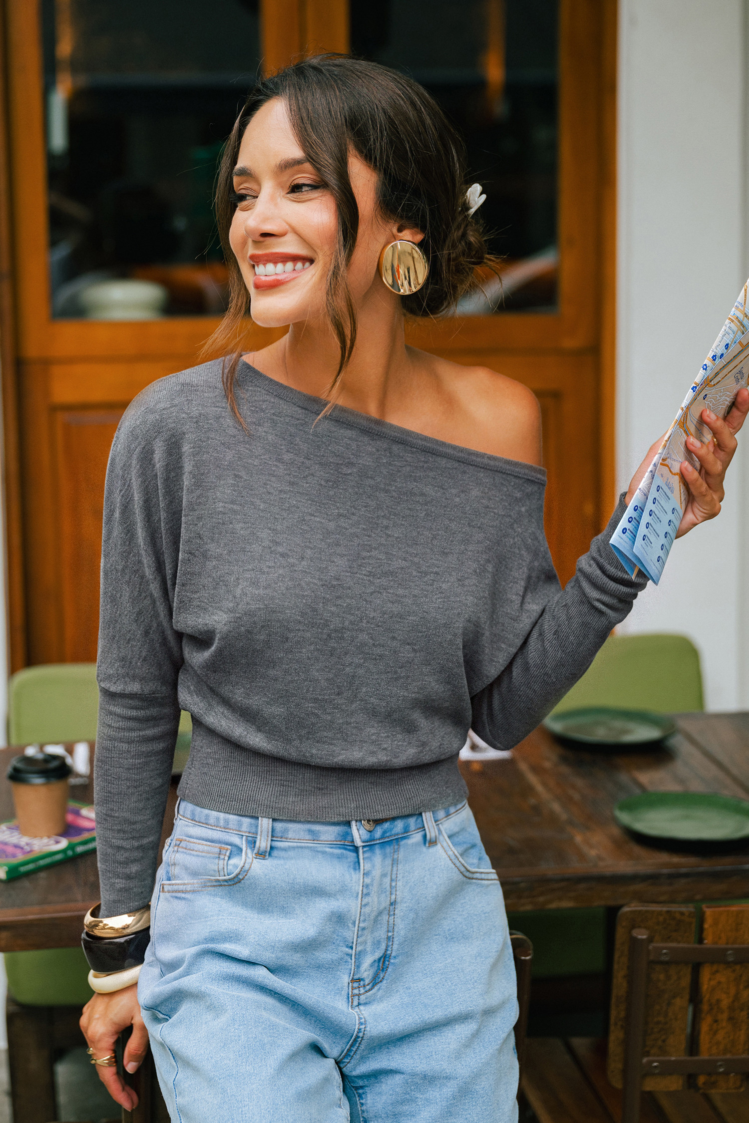 Night Out Grey Knit Top - XS | Cupshe US