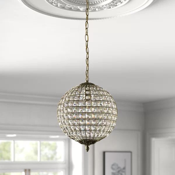 Andrews 1 - Light Single Globe Pendant with Crystal Accents | Wayfair Professional