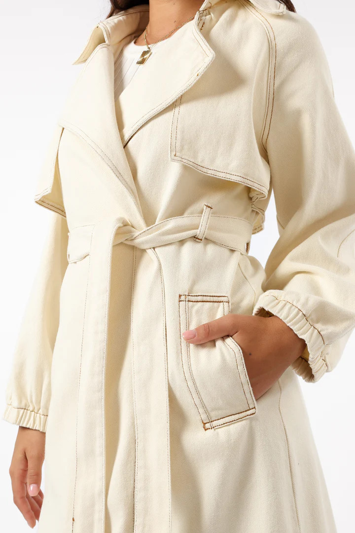 Ariana Trench Coat - Ecru | Petal & Pup (AU)